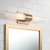 Possini Euro Design Brianna Modern Wall Light Brass Hardwire 23 1/2" 2-Light Fixture Clear Opal Double Glass Tube Shade for Bedroom Bathroom Vanity - 2 of 4