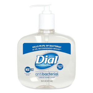 Dial Professional Antibacterial Liquid Hand Soap for Sensitive Skin, Floral, 16 oz Pump, 12 per Carton - 1 of 1