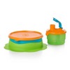 Tupperware Divided Formula Feeder Baby Container 3 Compartments Green Orange