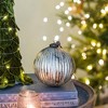 NAYSAYE Party Decoration and Accessories Glass Christmas Ball Ornaments Set of 4 for Christmas Tree Decorations, Silver, 6"*6.4"*0.2" - 4 of 4