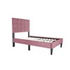 Twin Size Upholstered Platform Bed with Headboard for Bedroom - 3 of 4
