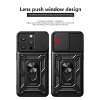 Reiko Kickstand Ring Holder with Slide Camera Cover TPU Magnetic Car Mount for APPLE IPHONE 15 PRO In Black - 3 of 4