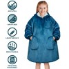 PAVILIA Wearable Blanket Sweatshirt for Kids Boy Girl, Warm Cozy Oversized Giant Hoodie, Fleece Faux Shearling Two Pocket - 4 of 4