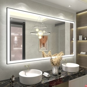 Apmir Super Bright Front & Back LED Lighted Anti-Fog Aluminum Alloy Framed Tempered Glass Bathroom/Vanity Mirror with ETL & 3-Year Warranty - 1 of 4