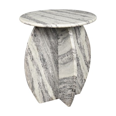 JONATHAN Y Venus 17.5" Contemporary Natural Marble Handmade X-Shaped End Table