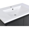 Bathroom Vanity with Sink 2 Soft Closing Doors Bathroom Cabinet Vanity Freestanding Cabinet Solid Wood Frame Resin Sink, White - 3 of 4