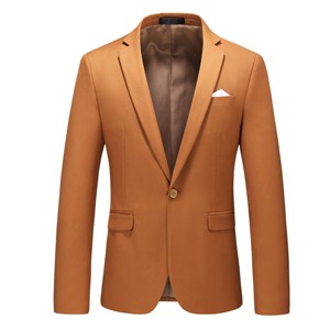 Cloudstyle Men's Suit Jacket One Button Slim Fit Sport Coat Daily Black Blazer - 1 of 4