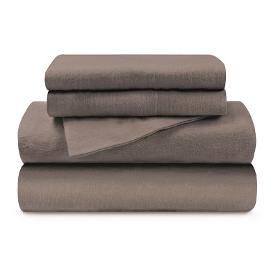 Paisley or Solid Flannel Cotton Deep Pocket Sheet Set by Blue Nile Mills