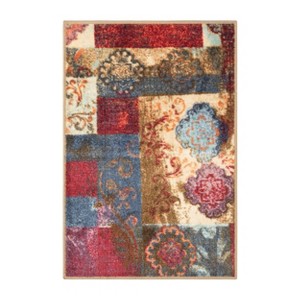 Damask Scroll Medallion Color Block Indoor Area Rug or Runner Rug by Blue Nile Mills  - 1 of 3