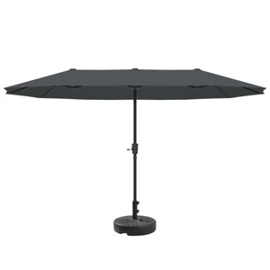 Ainfox 13ft Outdoor Patio Umbrella With Umbrella Base Double-sided Deck Pool Umbrella with 1.5 Inch Pole, Fade Resistant  for Porch, Market, Backyard - 1 of 4