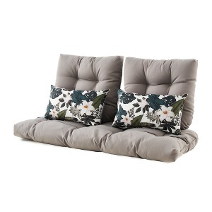 ARTPLAN All Weather Chair Outdoor Cushions Settee Loveseat Bench Cushions Set of 5 Wicker Tufted Pillow for Patio Outdoor Furniture - 1 of 4