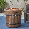 KWPZQEB 25" Propane Fire Pit, Outdoor Round Firepits Fire Pit Table No Assembly Required, Outside Patio Deck, Garden, Brown - 2 of 4
