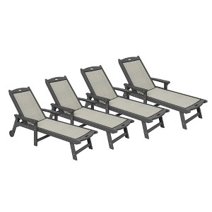 Arceso Chaise Lounge Chair Outdoor with Adjustable Backrest, Wheels for Backyard, Poolside - 1 of 4