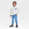 Grayson Mini Toddler Boys' French Terry Crewneck Sweatshirt - White - 4 of 4