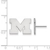 Black Bow Jewelry 14k White Gold Michigan Wolverines NCAA Post Earrings - 2 of 3