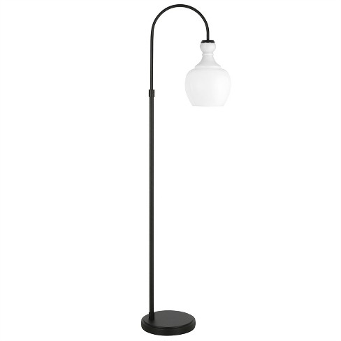 Arched floor lamp with deals glass shade