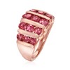 Ross-Simons 2.70 ct. t.w. Pink Tourmaline Ring in 18kt Rose Gold Over Sterling - 3 of 4