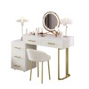 FONTOI Velvet Makeup Table with 5 Drawers & Padded Chair, Dressing Table with Left/Right Adjustable Storage for Bedroom, Beige, 15.7"*30.51"*55.1" - 4 of 4