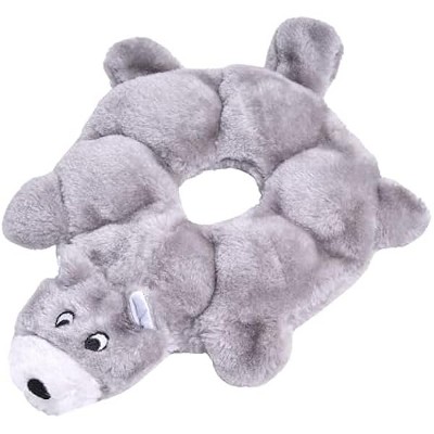 ZippyPaws Loopy - No Stuffing Dog Toys,  Squeaky Pet Toy Unstuffed Chew Toy, Soft Plush Puppy Products, Wolf - 10"