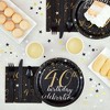 Blue Panda 144 Piece 40th Birthday Party Supplies Set, Black and Gold Plates, Napkins, Cups, Cutlery, and Decorations, Serves 24 - 2 of 4