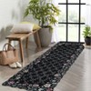 Floral Irregular Edge Carpet Indoor Non Slip Washable Boho Vintage Entry Rug Low Pile Throw Rugs for Entryway - 2 of 4