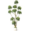 Garvee Fake Plant Indoor,Artificial Umbrella Schefflera Tree in White Pot with Multiple Trunks Design, Faux Floor Tree Fake Trees for Home - 2 of 4