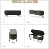 Nuria 49" Wide Modern Upholstered Flip Top Storage Bench with Golden Metal C-shaped Sled Legs for Living Room | ARTFUL LIVING DESIGN - 4 of 4