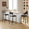Bar Stools Set of 2/4 Upholstered PU Dining Chairs Curved Backrest, Modern Dining Room Chairs Kitchen Chairs with 26IN Metal Legs - 4 of 4