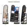Fredees Arched Jewelry Cabinet Freestanding Jewelry Armoire,Black - 2 of 4