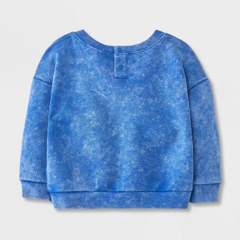 Baby Boys' Sweatshirt - Cat & Jack™ Washed Blue, 3 of 5