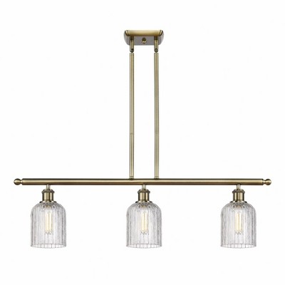 Bridal Veil - 3 Light Stem Hung Island In Art Deco Style-9.5 Inches Tall and 36 Inches Wide
