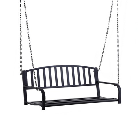 Hanging wooden swing discount bench