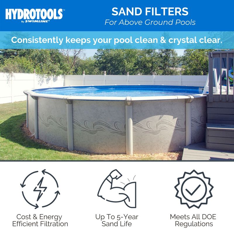 HYDROTOOLS by Swimline Sand Filter Combo Set with Stand & Multi Port Valve, 3 of 8