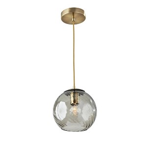 Adesso Camden Pendant Antique Brass: ETL Listed, 9" Glass Shade, 40W, Fabric Cord - 1 of 3