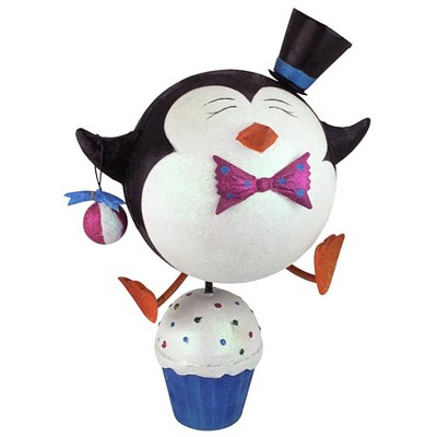 Design Toscano Cupcake Chorus Line Ginger the Holiday Penguin Statue, multi-colored