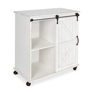 Kate and Laurel Cates Rectangle Wood Kitchen Cart, 30x15x34, White - 1 of 4