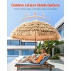 VEVOR Tiki Umbrella, 8 ft Thatched Patio Umbrella with Tilt, Hawaiian Style Beach Parasol with Durable PP Thatch and 8 Metal Ribs, Oringinal Color - 3 of 4