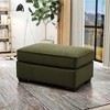 Roundhill Furniture Marvella Living Room Ottoman with Mosswood Chenille Upholstery - 2 of 4