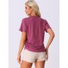 cheibear Womens Rayon Sleep T Shirt V Neck Pajamas Top - 4 of 4