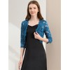 INSPIRE CHIC Women's Elegant 3/4 Sleeve Sheer Floral Lace Open Front Crop Shrug - 3 of 4