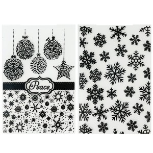 Wrapables Embossing Folder Paper Stamp Template for Scrapbooking, Card Making, DIY Arts & Crafts (Set of 2) - 1 of 4