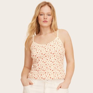 Women's Pointelle Tank Top - Parke x Target Cream Floral : Target