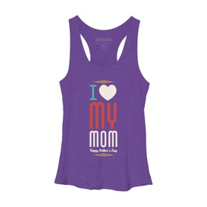 Women's Design By Humans Mother's Day I Love My Mom By tmsarts Racerback Tank Top - 1 of 2