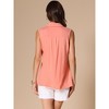 INSPIRE CHIC Women's Summer Sleeveless V Neck Turndown Collar Polo Casual Blouse - 4 of 4