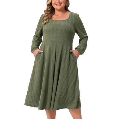 army green swing dress Clara