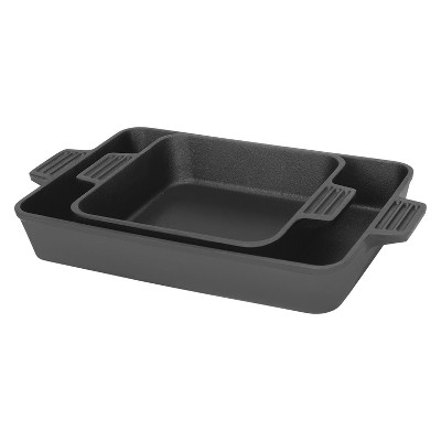 Bayou Classic Cast Iron 8in & 13in Baking Pan Set