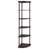 Cappuccino Corner Bookcase & Roman Leg Console Table Set  Space-Saving Storage & Elegant Display for Living Room or Entryway - 3 of 4