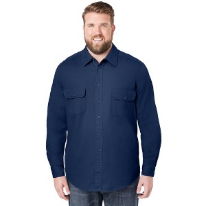 Boulder Creek by KingSize Men's Big & Tall Long Sleeve Denim And Twill Shirt - 1 of 3