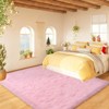 Blush Pink Shag Rug Ultra-Soft 1.7in Thick Non-Slip with Grip Pads for Bedroom or Office - 2 of 4