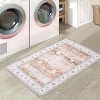 Vintage Area Rug Machine Washable Distressed Non-Slip Low Pile Stain-Resistant No-Shedding Easy-Clean Dining Accent Rug - 4 of 4